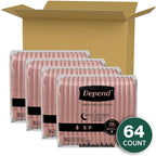 Depend Night Defense Adult Incontinence & Postpartum Bladder Leak Underwear for Women, Disposable, Overnight, Small, Blush, 64 C