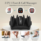 Shiatsu Foot Massager with Heat, FSA HSA Eligible Electric Foot Calf Massager with Remote, Multi-Level Compression Deep Kneading