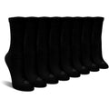 Doctor's Choice Women's Diabetic Socks, Non-Binding, Circulatory, Cushioned, Crew Socks for Swollen Feet, 4 Pack, Black, Shoe Si