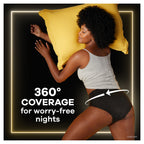 Always ZZZs Overnight Disposable Period Underwear for Women, Size L, Black Period Panties, Leakproof, 3 Count
