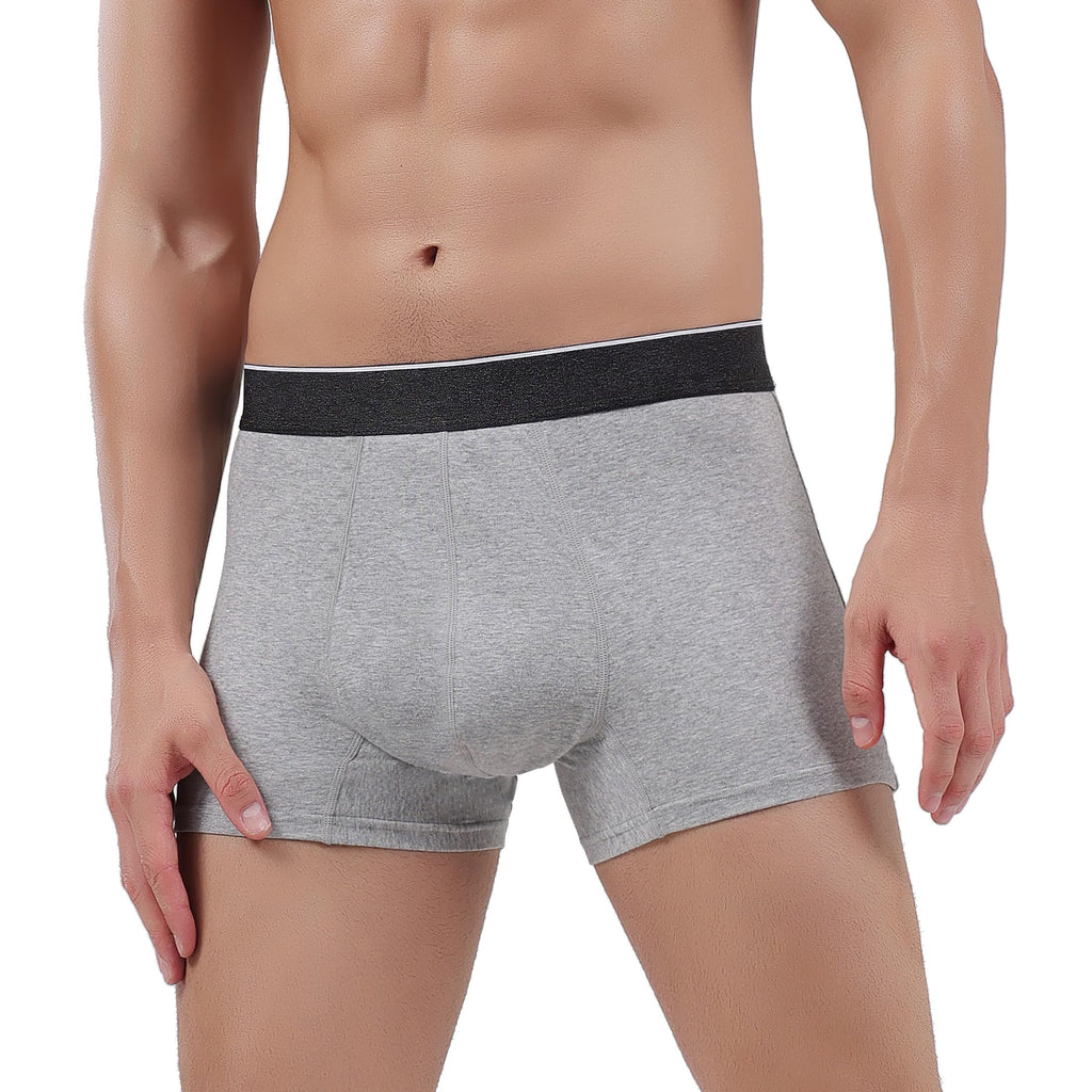 AIRCUTE Men Urinary Incontinence Underwear Washable Absorbency Soft Bladder Leak Proof Boxer Briefs 1 Pack (2X-Large,Gray)