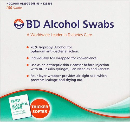 BD Alcohol Swabs 100 Each, White, 100 Count (Pack of 1)
