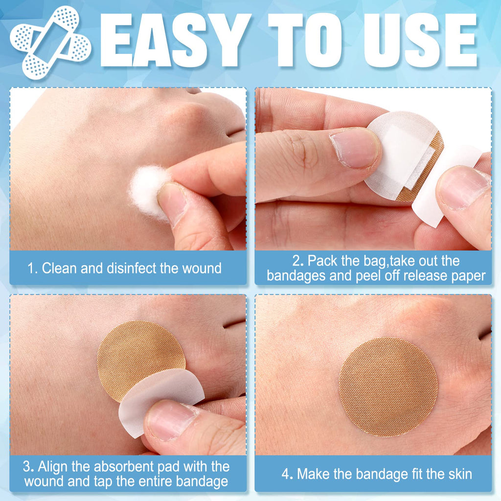 Weewooday 300 Pcs Small Bandages - Bulk Nose Bandages, Fabric, Adhesive, Flexible, Breathable - 0.34 x 1.6, 0.87, 0.94, 1.06, 1.