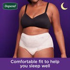 Depend Night Defense Adult Incontinence & Postpartum Bladder Leak Underwear for Women, Disposable, Overnight, Extra-Large, Blush