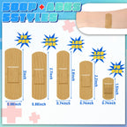 Supervitae 500 Pcs Adhesive Bandages Assorted Sizes Flexible Breathable Bandages Patch for Family First Aid Skin Wrap Finger Wou