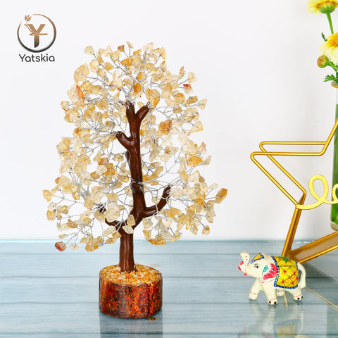 Citrine Crystal Stone - Crystals Tree, Gem Tree, Bonsai Trees, Tree for Home, Crystal Tree of Life, Meditation Accessories, Fake