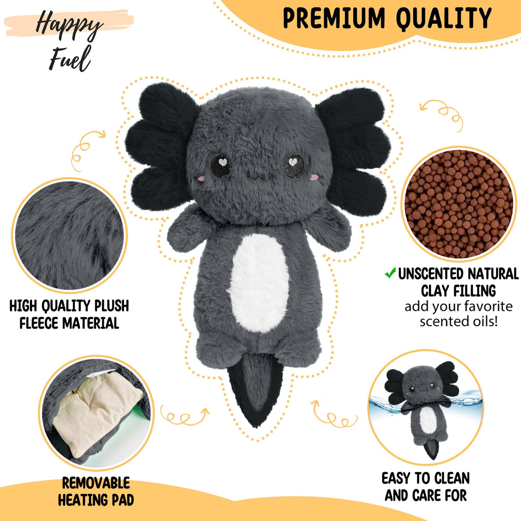 Axolotl Microwavable Unscented Heating Pad for Women and Kids- Cute Soft Cozy Pillow Plush Heatable Warm Stuffed Animals - Kawai