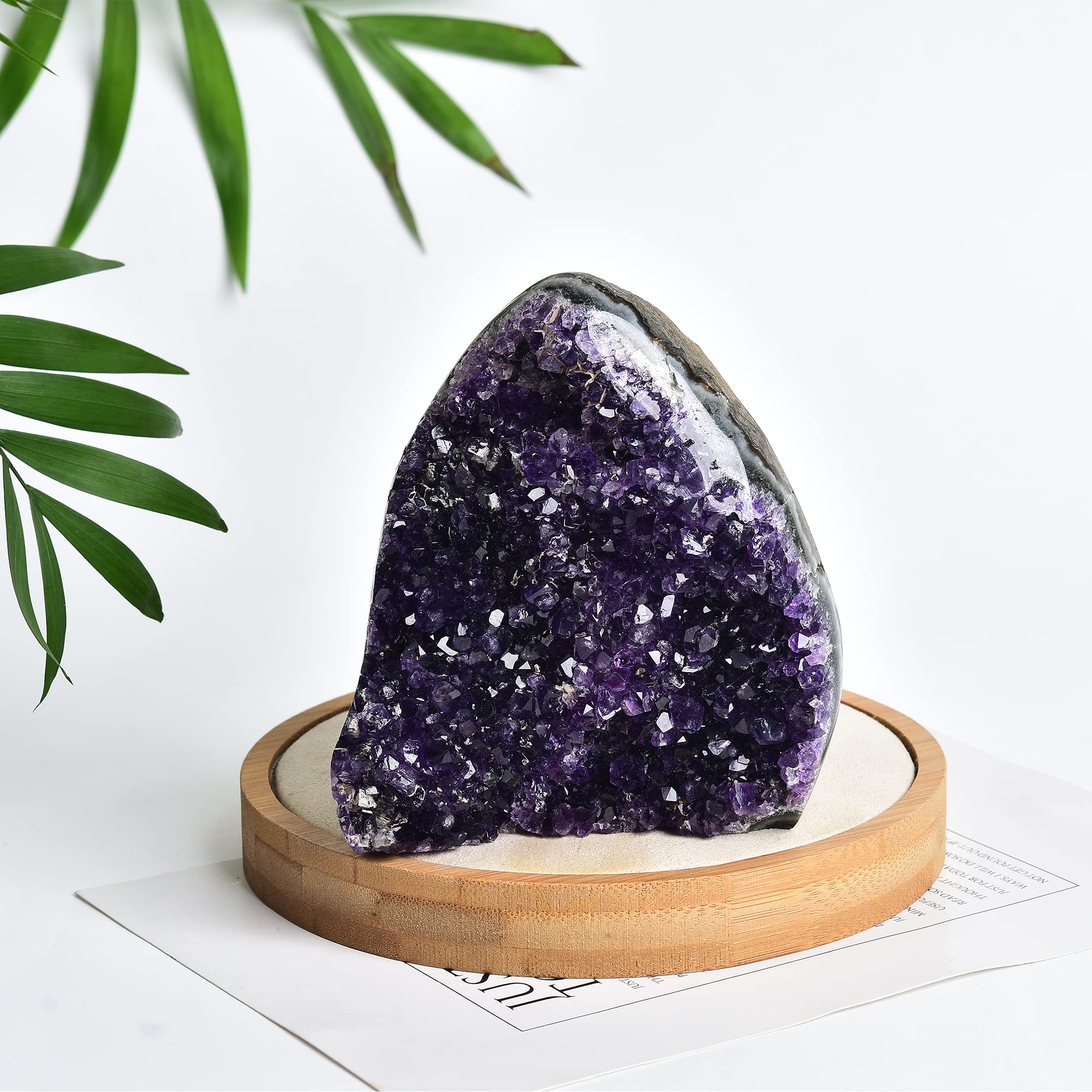 JIC Gem Natural Polished Amethyst Crystal Geode Deep Purple Uruguay Amethyst Cluster Large Amethyst Rock for use in Healing Crys