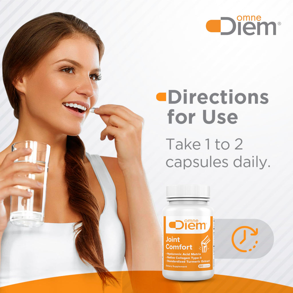 OmneDiem Joint Comfort with ZOARA, 60 Capsules - Dietary Supplement for Comprehensive Joint Care & Comfort