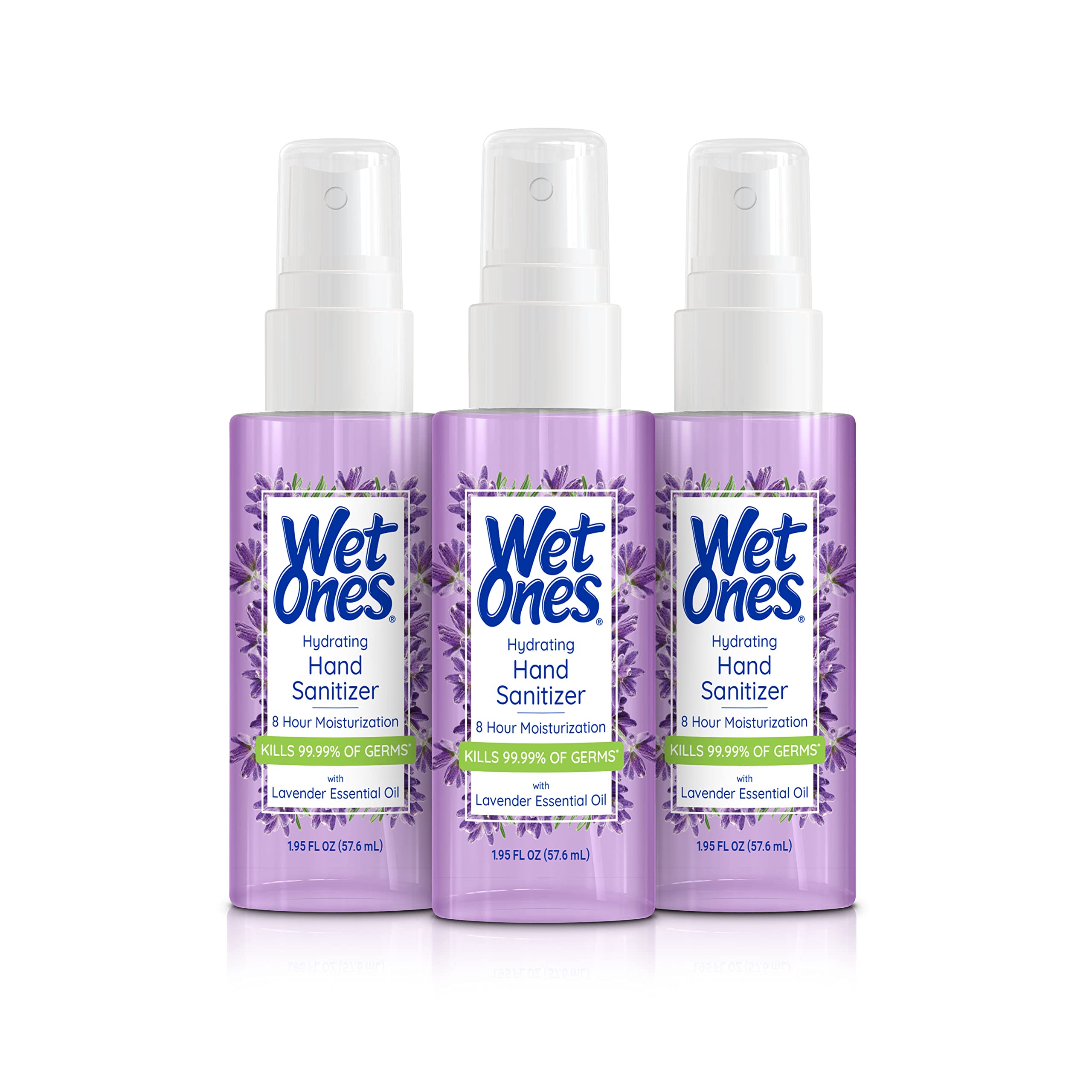 Wet Ones Hydrating Hand Sanitizer Spray Mist | Lavender-Scented Spray Hand Sanitizer Travel Size, 1.95oz (3 Pack)