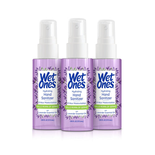 Wet Ones Hydrating Hand Sanitizer Spray Mist | Lavender-Scented Spray Hand Sanitizer Travel Size, 1.95oz (3 Pack)