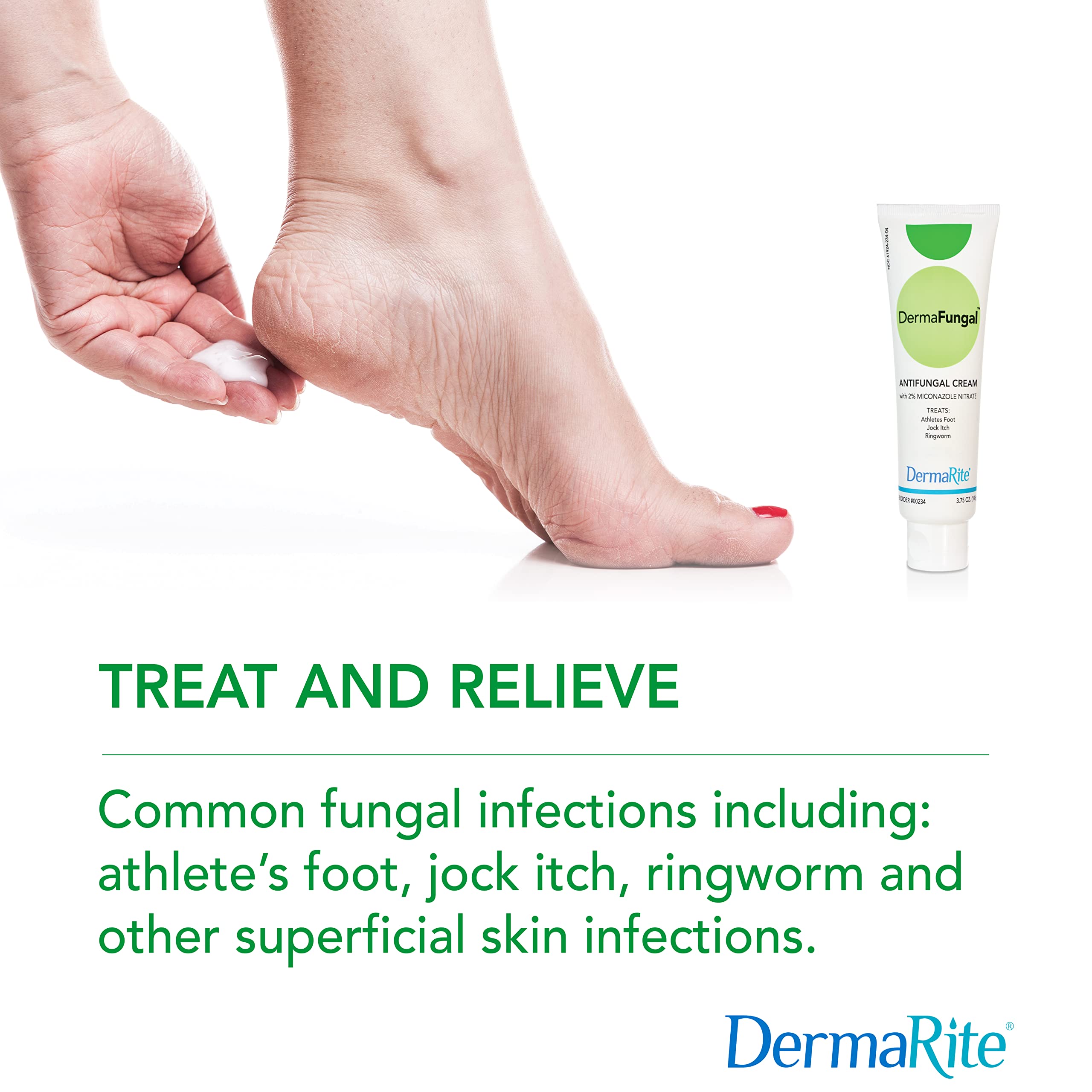 DermaFungal Antifungal Cream - Treats and Prevents Most Athletes Foot, Jock Itch, and Ringworm - 2% Miconazole Nitrate - 3.75 oz