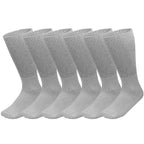 Falari Physicians Approved Diabetic Socks Crew Unisex 3, 6 or 12-Pack (13-15, 6 Pairs Grey)