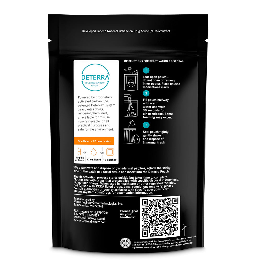 Deterra-LP - Drug Deactivation and Medication Disposal System - Safe Medication, Pill, and Liquid Destroyer - Plant-Based Large