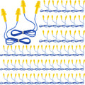 Frienda 50 Pairs Corded Ear Plugs Silicone Waterproof Ear Plugs for Sleeping Snoring Swimming Shooting Noise Cancelling and Hear