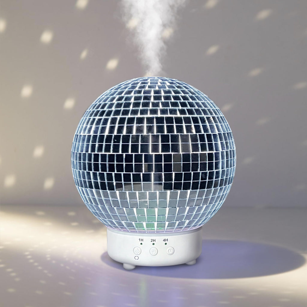 Rotating Disco Ball Diffuser - Cute Essential Oil Diffuser and Humidifier for Home, Mirror Ball Retro & Preppy Room Decor | Disc