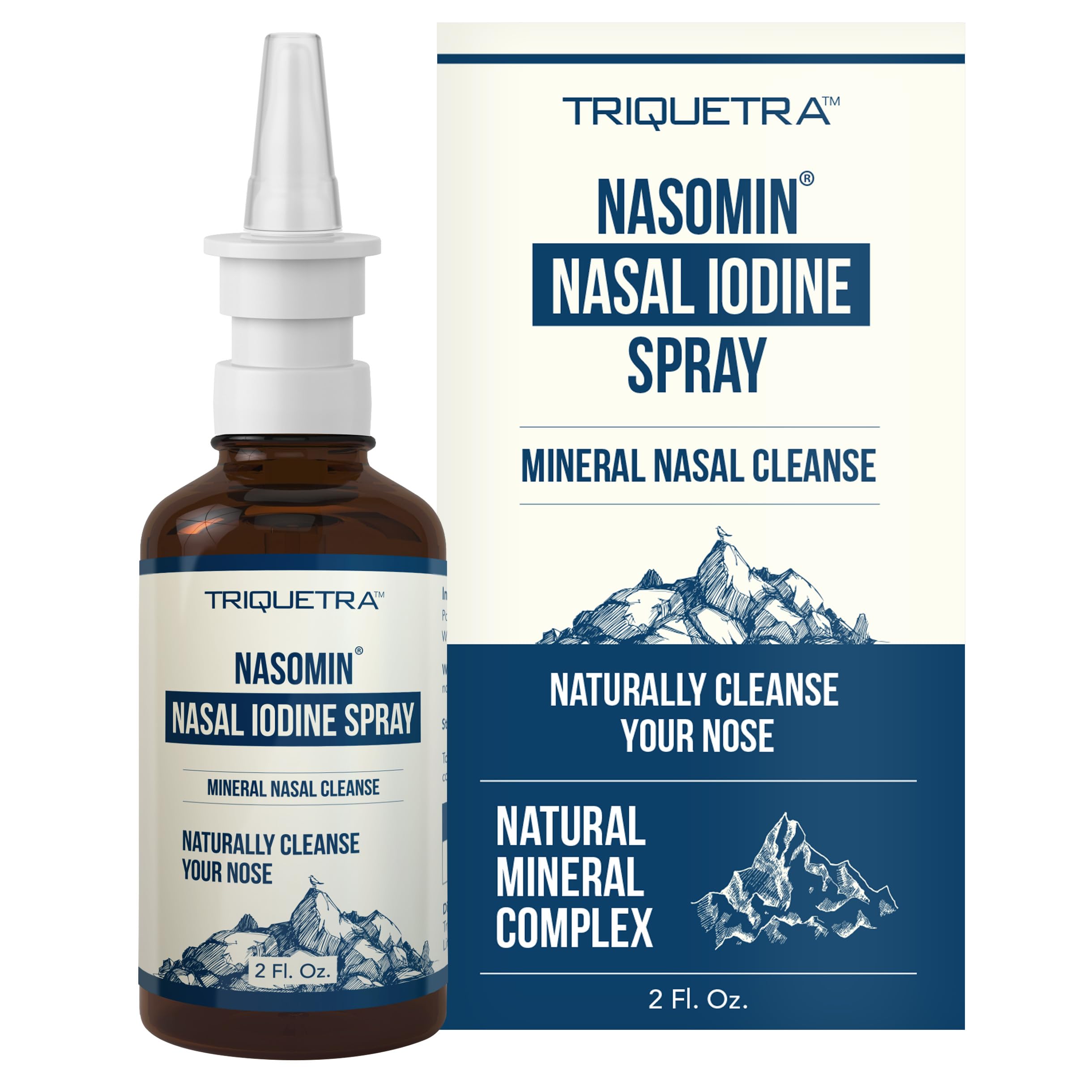 Nasomin Nasal Iodine - Nasal Antiseptic Spray - Neutralize Your Nose of Germs - Iodine + Fulvic Acid Blend -150+ Uses Per Bottle