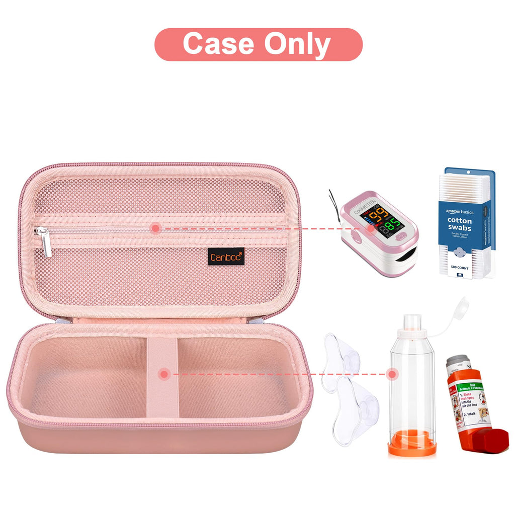 Canboc Carrying Case for Asthma Inhaler, Handheld Spacer for Adults and Kids, Mask, Inhaler Spacer Bag with Removable Shoulder S