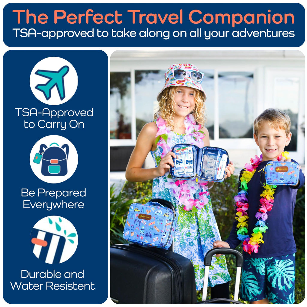 KeepGoing Small Travel First Aid Kit Kids - 60 Pc. Mini First Aid Kit for Purse, Diaper Bag, & Backpack with Latex-Free Bandages