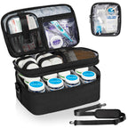 WELIDAY 2 Layers Medicine Storage Organizer Bag with Portable Pouch, Pill Bottle Organizer Case for Pills, Vitamin, Fish Oil, Lo