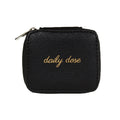 Miamica Zippered Daily Dose    Pill Case with 8-Day Removable Plastic Medicine Organizer, Black, 3.5    L x 2.75    W x 1.25    