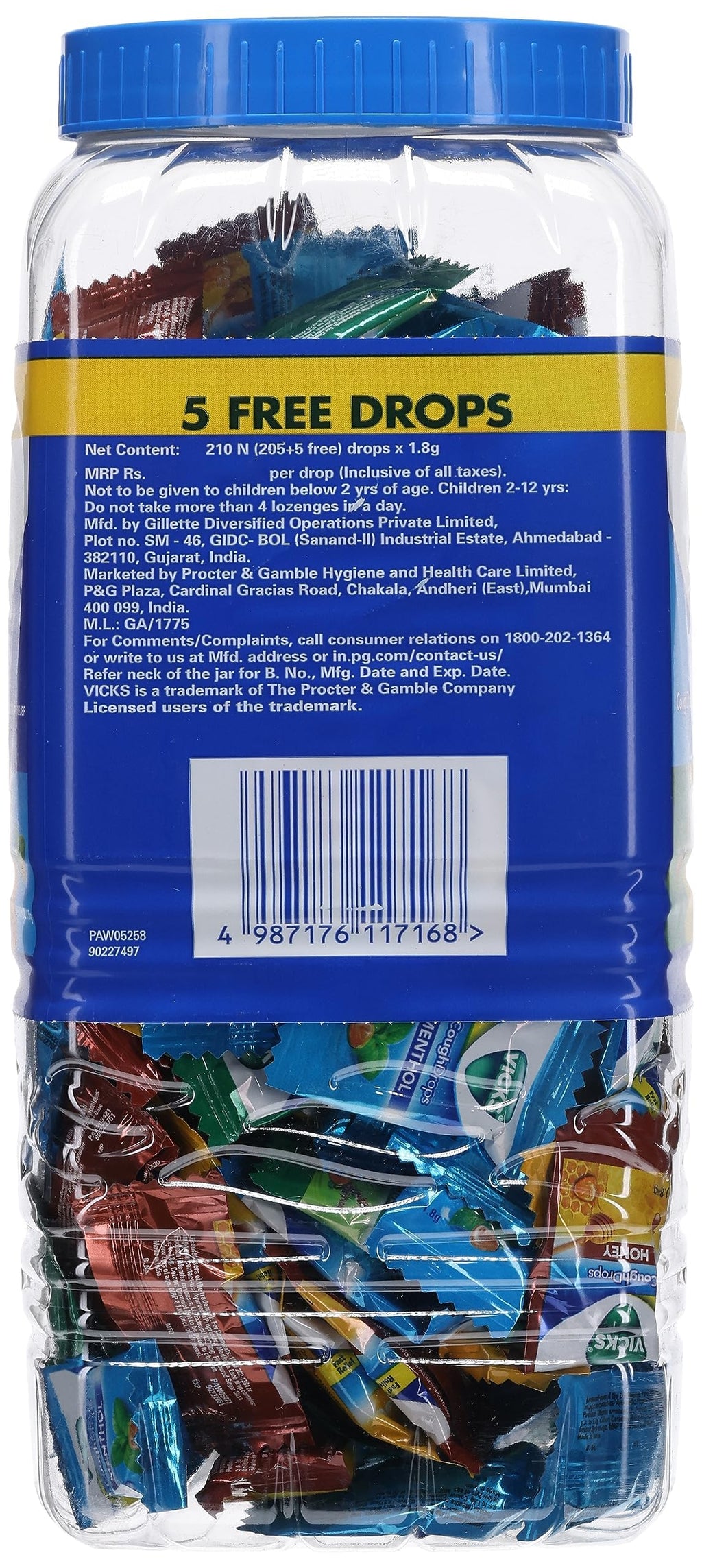 V Throat Drops Vicks V Throat Cough Drops - 175 Count (Menthol/Ginger/Honey)