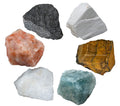 Crystals for Children, Set of 6 Tiger Eye, Aquamarine, Snow Quartz, Hematite, Scolecite and Sunstone Healing Crystals and Stones