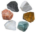 Crystals for Children, Set of 6 Tiger Eye, Aquamarine, Snow Quartz, Hematite, Scolecite and Sunstone Healing Crystals and Stones