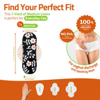 Natissy Cloth Panty Liners for Women- 7-Pack (Small) Viscose Daily Reusable Panty Liners Made in EU; Panty Liners Washable; Extr