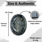 Indigo Gabbro Jasper Palm Stone - Hot Massage Worry Stone for Natural Body Chakra Balancing, Reiki Healing and Crystal Grid