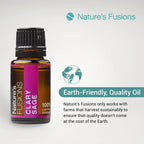 Natures Fusions Clary Sage, 100% Pure and Natural Essential Oils, Undiluted, Therapeutic Grade for Aromatherapy and Topical Use