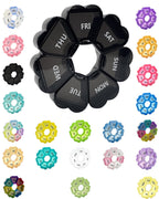 Large Weekly Pill Organizer,7 Day Cute Heart Pill Organizer,Weekly Container for Fish Oil/Medicine/Supplements (Black2)