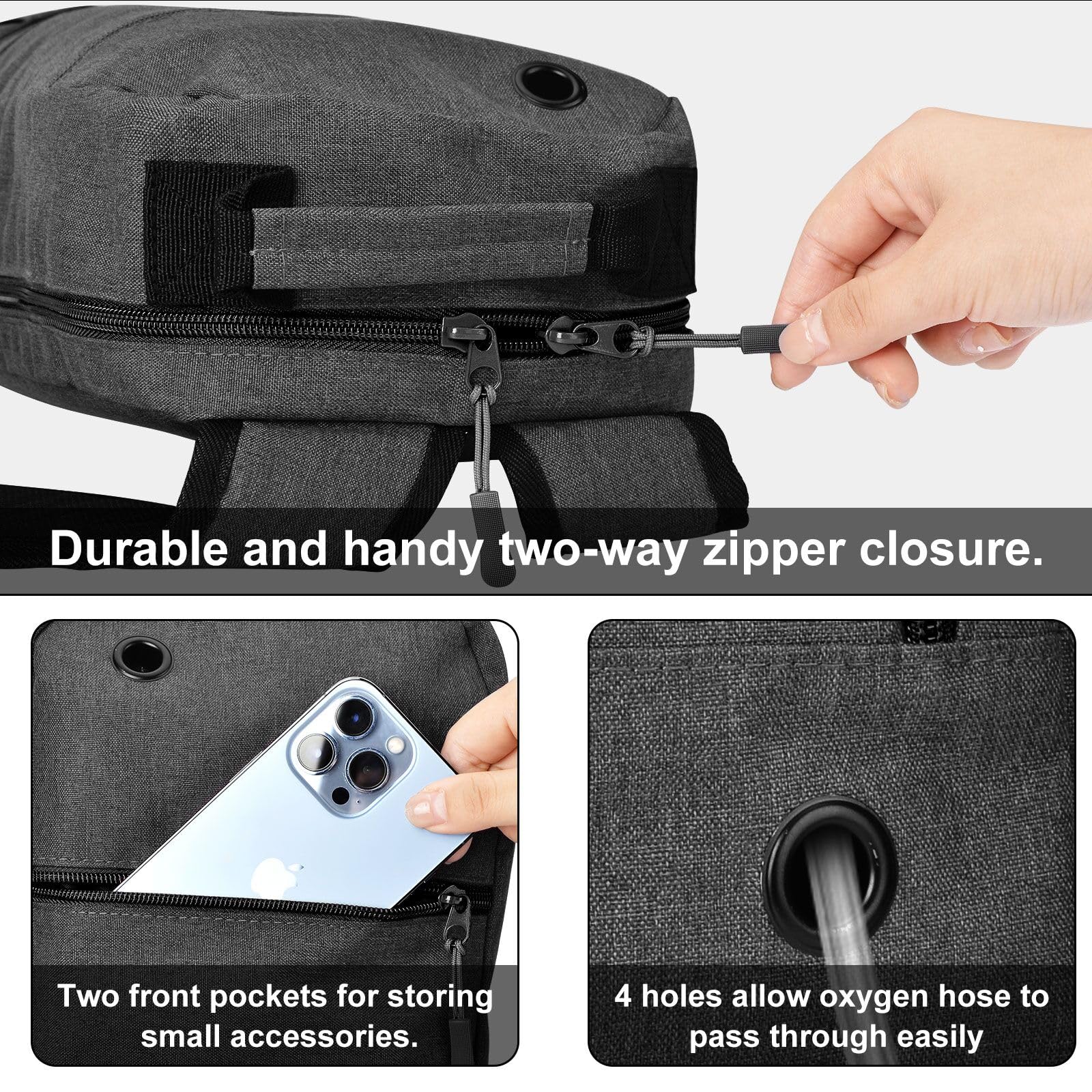 iGuerburn Oxygen Tank Backpack Size D, Portable Oxygen Backpack for D/M15 JD/M22 Cylinder Bag O2 Tank Carrier Holder for Travel