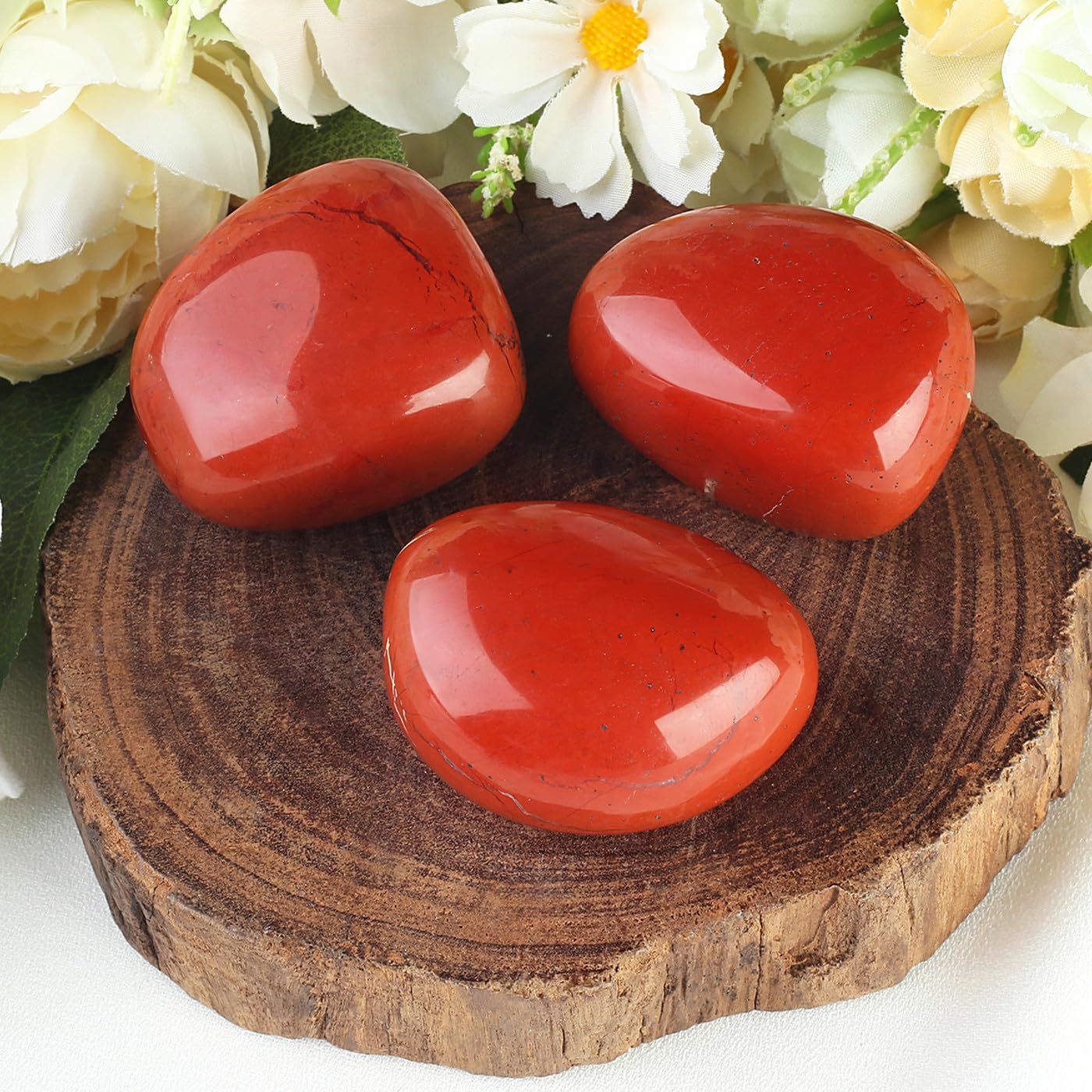 MAIBAOTA 1.6-2.0''Red Jasper Stone Large Red Stone Reiki Jasper Natural Tumbled Polished Stones for Energy Witchcraft Therapy Me