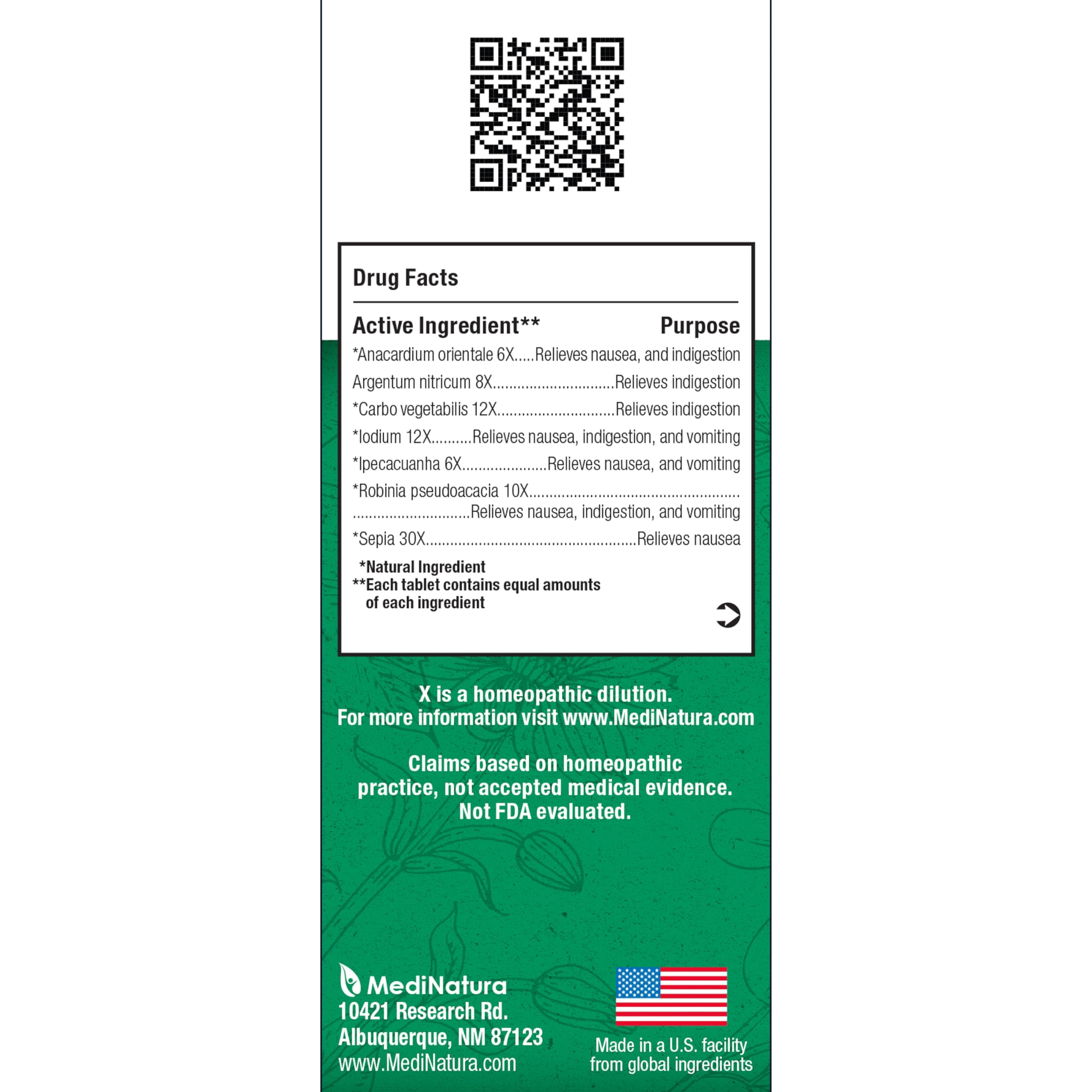 BHI Nausea Natural Relief 7 Multi-Symptom Homeopathic Active Ingredients Help Relieve Nausea, Vomiting, Bloating & Indigestion N