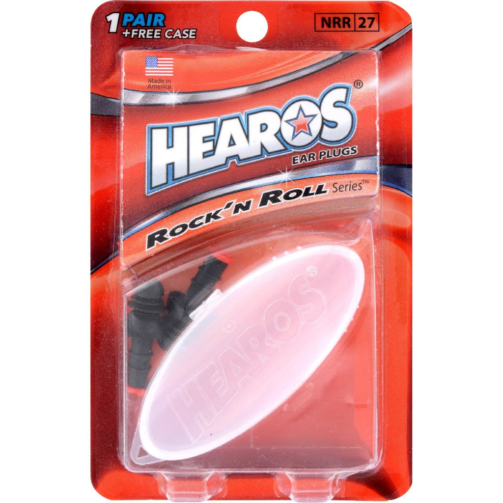Hearos Earplugs Rock n Roll Series with Free Case, 1-Pair Foam