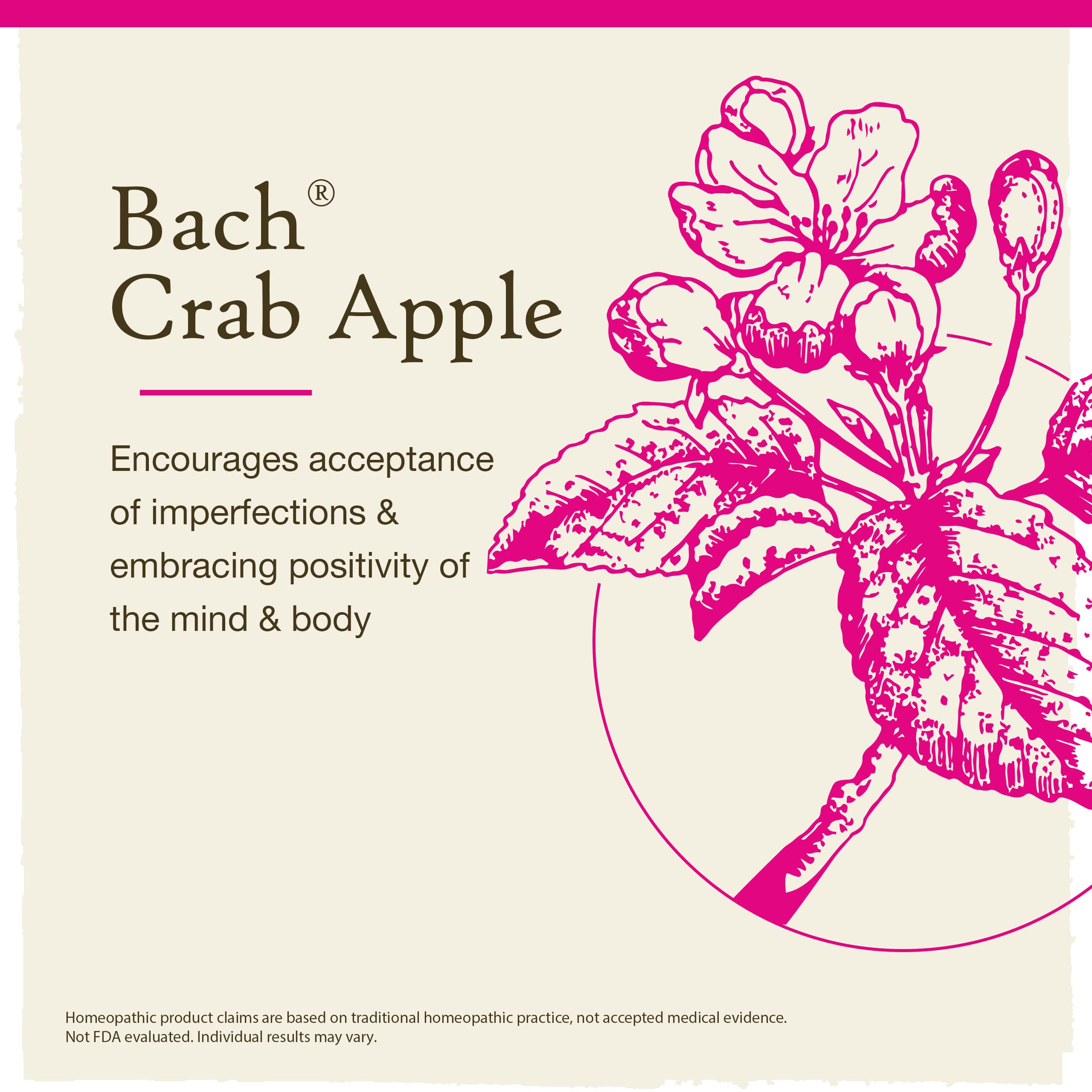Bach Original Flower Remedies, Crab Apple for Accepting Imperfections, Natural Homeopathic Flower Essence, Holistic Wellness and