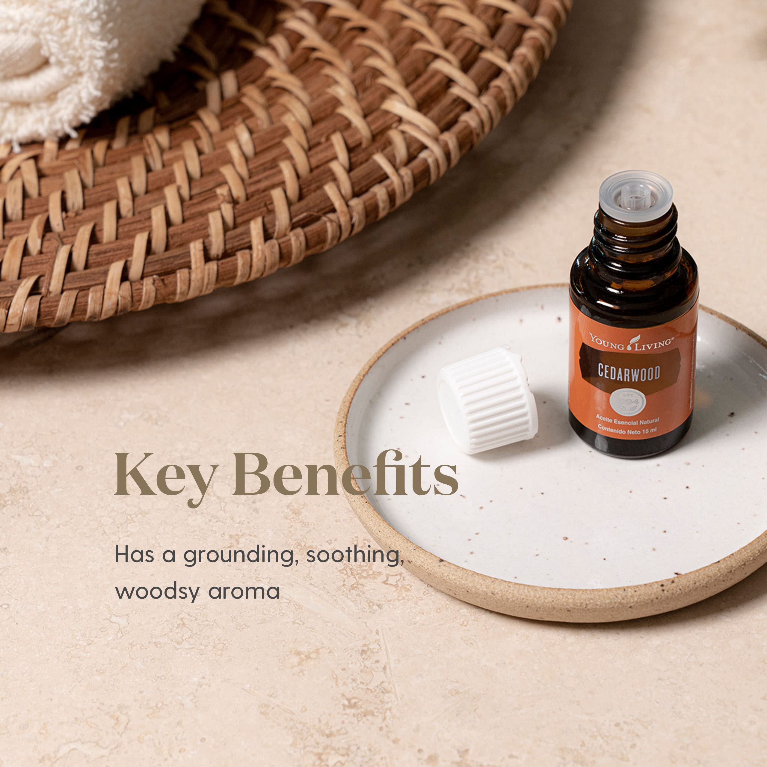 Young Living Cedarwood Essential Oil 15ml, for Healthy Skin, Hair, and Scalp, Unlock the Power of Pure, Calming and Soothing