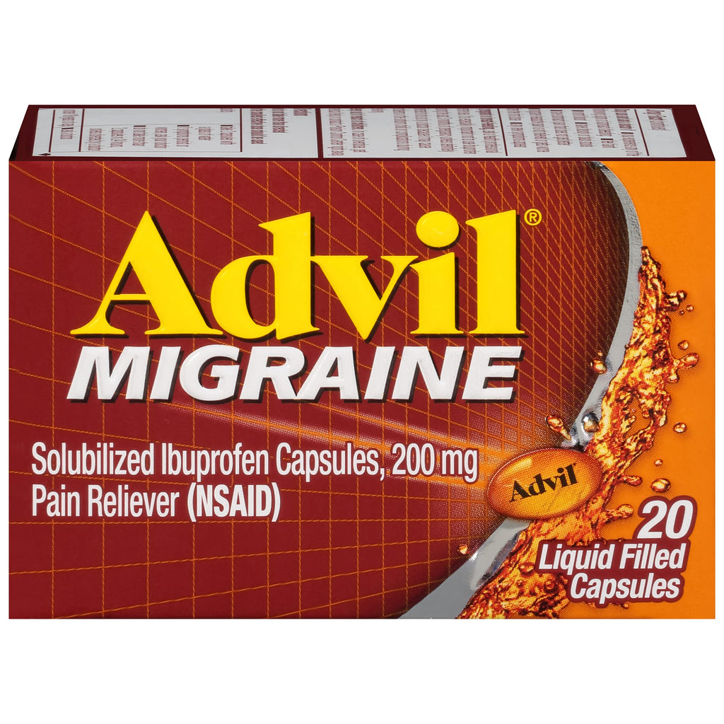 Advil Migraine Headache Relief, Ibuprofen Capsules with Ibuprofen 200mg for Migraine Relief, Nausea Relief and Light Sensitivity