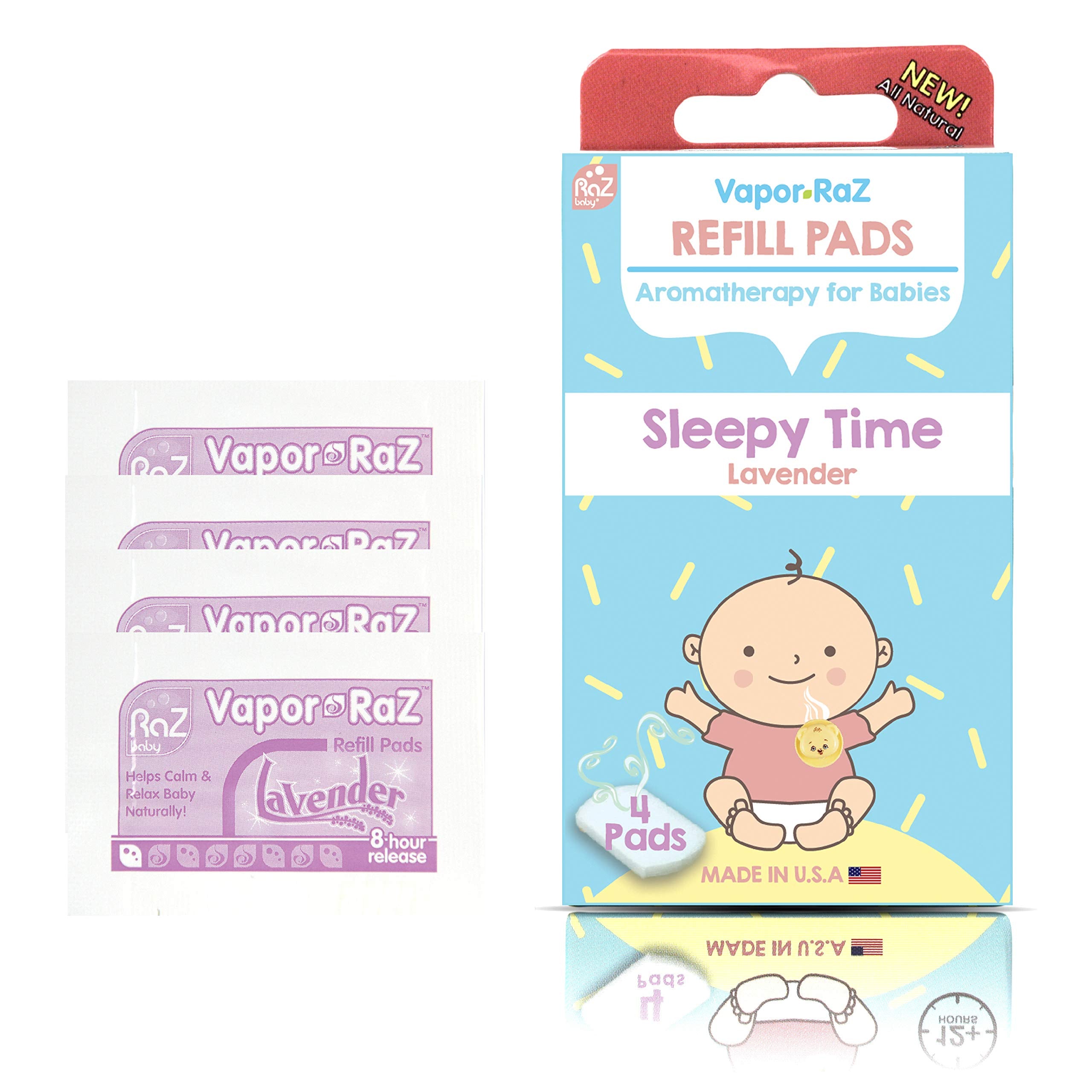RaZbaby Vapor-RaZ Refills/Baby Sleepy Time & Relax/Use at Home & on The go/All Natural Lavender Oils / 4 Refills