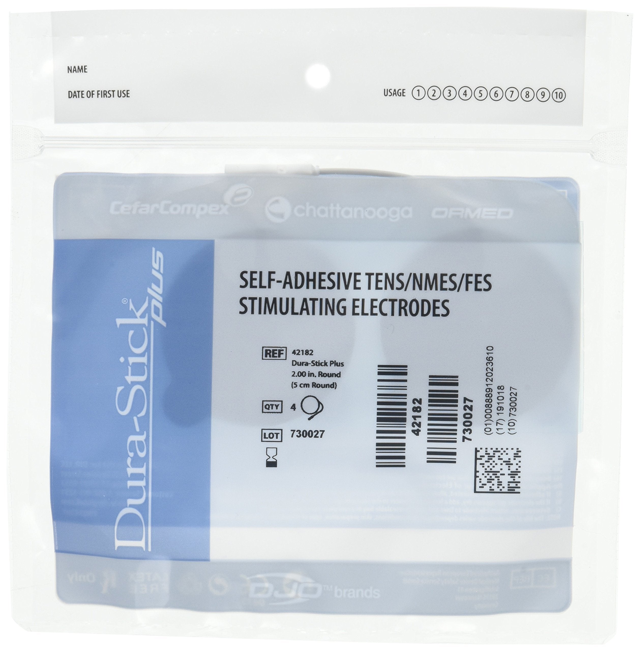 Chattanooga Dura-Stick Plus Self Adhesive Electrodes, 2 Round (40 Pack)