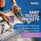 GenCare Polylethylene Glycol 3350 Powder for Solution - 30 Travel Packets - Unflavored Grit-Free Clear PEG 3350 for Occasional C
