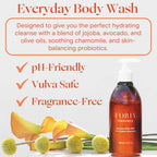 FORIA Everyday Body Wash | Organic, All-Natural, pH-Friendly Feminine Wash | Fragrance-Free with Probiotics | Sensitive Skin Saf