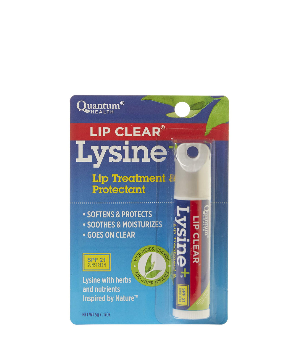 Quantum Health, Lip Clear Lysine + Coldstick, SPF-21, 5g (Pack of 4)