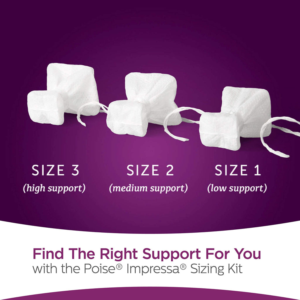Poise Impressa Incontinence Bladder Support for Women, Bladder Control, Size 2, 8 Count (Packaging May Vary)