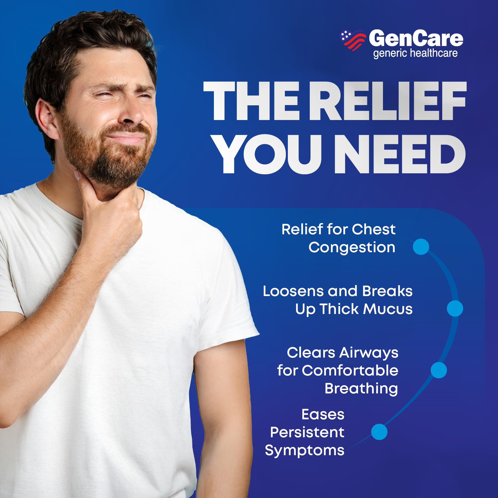 GenCare Mucus Relief Expectorant Guaifenesin 400 mg 200 Tablets Value Pack - Fast Acting Thinning of Mucus for Colds, Chest Cong