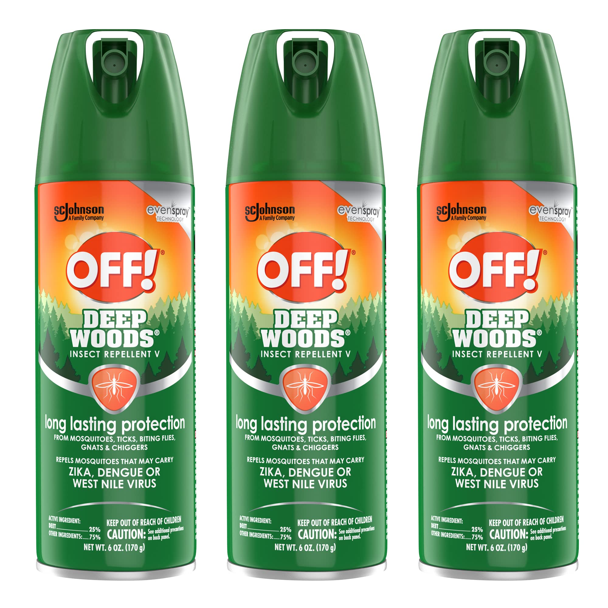 RaidOFF Off Deep Woods Insect Repellent 6oz (Pack of 3)