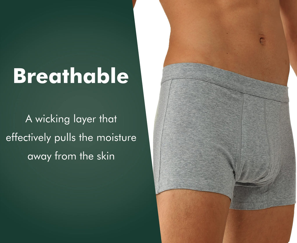 AIRCUTE Washable Absorbent Urinary Incontinence Underwear for Men, Soft Leak Proof Boxer Briefs for Bladder Leakage 60ML (2X-Lar