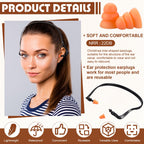 LEIFIDE 48 Pcs Banded Ear Plugs for Shooting Range Silicone Reusable Ear Protection Plugs Noise Cancelling Lightweight Earplug f