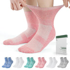Bulinlulu Diabetic Socks for Men Women,6 Pairs Non Binding Ankle Diabetic Socks for Women Men Size 6-9 9-12(Light Bright-Medium)